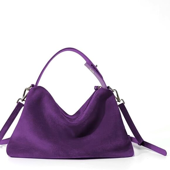 Jewelry - Suede Tote Bag for Women, Suede Leather Crossbody Bag with Adjustable Strap Nubu